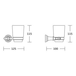 FNX Bathrooms Chrome Astley Tumbler Holder - Wall Mounted Mild Steel Gloss Finish Modern Design - thumbnail 2