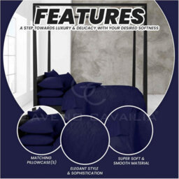 Gc Gaveno Cavailia Plain Dyed Duvet Cover King Polycotton Solid Bedding Set Breathable & Lightweight Duvet Cover Bed Set Navy - thumbnail 4
