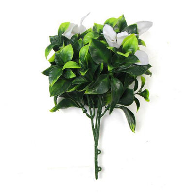 Leaf 30Cm Uv Resistant White Flower Bush Artificial - image 1