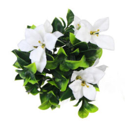 Leaf 30Cm Uv Resistant White Flower Bush Artificial - thumbnail 2