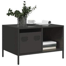 Berkfield Coffee Table Black 68.5X50X43.5 Cm Cold-Rolled Steel - thumbnail 1
