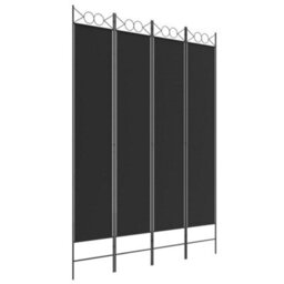 Vidaxl 4-Panel Room Divider Black 160X220 Cm Fabric Room Dividers - thumbnail 2