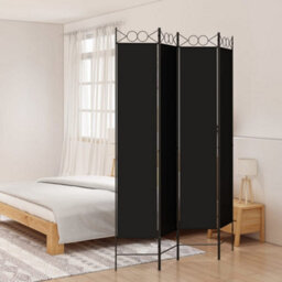 Vidaxl 4-Panel Room Divider Black 160X220 Cm Fabric Room Dividers - thumbnail 1