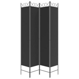 Vidaxl 4-Panel Room Divider Black 160X220 Cm Fabric Room Dividers - thumbnail 4