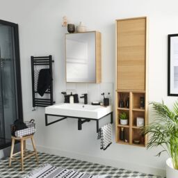 GoodHome Avela Matt Oak Effect Bathroom Single Wall Cabinet (H)90Cm (W)40Cm - thumbnail 5