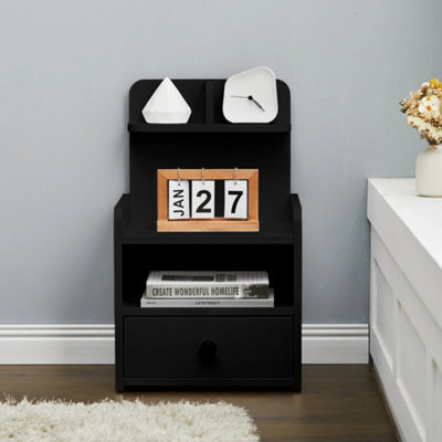 Bedside Nightstand Office Side Table Bedroom Furniture Small Space Drawer Shelf - image 1