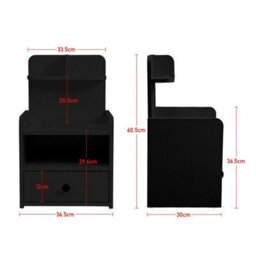 Bedside Nightstand Office Side Table Bedroom Furniture Small Space Drawer Shelf - thumbnail 2