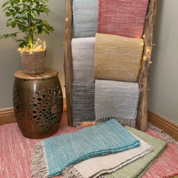 Second Nature Online Hush Hand Loomed Soft Cotton Rug In Muted Colours / 90 X 150 Cm / Duck Egg Blue - thumbnail 7