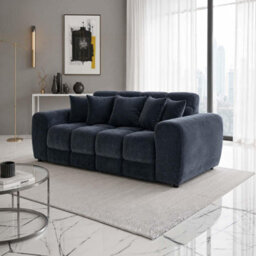 Furnishings For Less UK Jenson Black Plush Velvet 3 + 2 Seater Sofa Set With Deep Seats - thumbnail 9