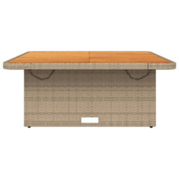 Walplus Garden Table Beige 110X110X71 Cm Poly Rattan And Acacia Wood - thumbnail 5