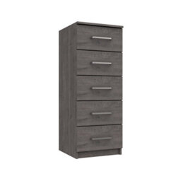 Rochester 5 Drawer Tallboy - Dark Grey Oak On Express Delivery And Ready Assembled - thumbnail 2