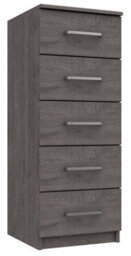 Rochester 5 Drawer Tallboy - Dark Grey Oak On Express Delivery And Ready Assembled - thumbnail 1
