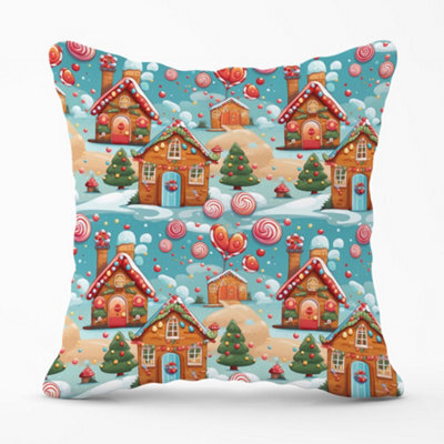 Warren Reed Designer Christmas Gingerbread House Cushions 45Cm X 45Cm