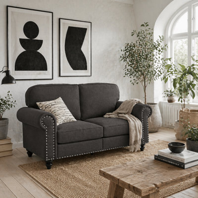 Wyld Haus Mile Dira Dark Brown 2-Seater Mid-Century Sofa With Pocket Springs And Beech Legs - image 1