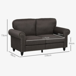 Wyld Haus Mile Dira Dark Brown 2-Seater Mid-Century Sofa With Pocket Springs And Beech Legs - thumbnail 3