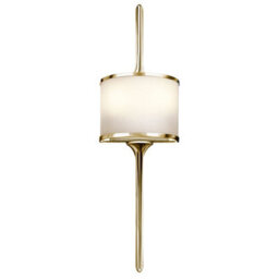 Luminosa Lighting Elstead Mona 2 Light Bathroom Wall Light Polished Brass Ip44, G9