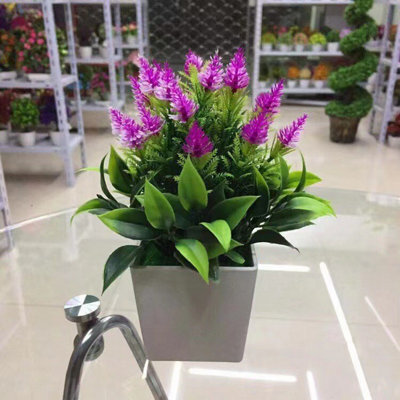 Purple Artificial Potted Heather Plant With Vibrant Purple Flowers For Indoor & Outdoor Home & Office Decor - image 1