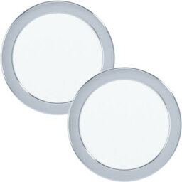 2 Pack Of Modern Chrome Steel Led Flush Downlights For Walls And Ceilings - 10.5W Round 166mm - thumbnail 1