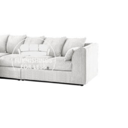 Furnishings For Less UK Luxor Long Fabric Jumbo Cord 4 Seater Sofa - Scatter Back Silver - thumbnail 3