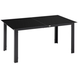 Outsunny Outdoor Dining Table For 6 Patio Table With Glass Tabletop Black - thumbnail 2