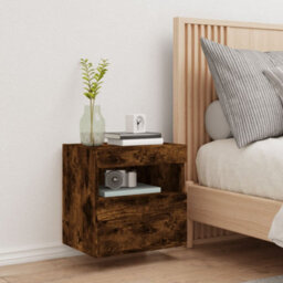Berkfield Durable Tv Wall Cabinet With Led Lights Smoked Oak 40X30X40 Cm - thumbnail 5