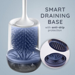 Cuqoo Silicone Toilet Brush And Holder Set Wall Mounted Loo Brush With Rubber Bristles Quick Drying Hygienic Bathroom Cleaning Too - thumbnail 5