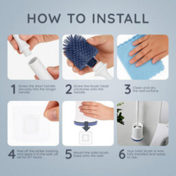 Cuqoo Silicone Toilet Brush And Holder Set Wall Mounted Loo Brush With Rubber Bristles Quick Drying Hygienic Bathroom Cleaning Too - thumbnail 7