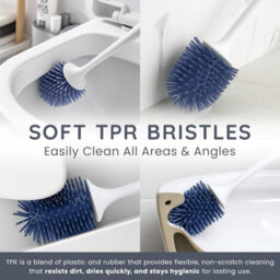 Cuqoo Silicone Toilet Brush And Holder Set Wall Mounted Loo Brush With Rubber Bristles Quick Drying Hygienic Bathroom Cleaning Too - thumbnail 2