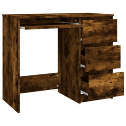 Berkfield Desk Smoked Oak 90X45X76 Cm Engineered Wood - thumbnail 4