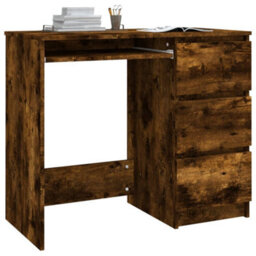 Berkfield Desk Smoked Oak 90X45X76 Cm Engineered Wood - thumbnail 3