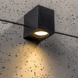 CGC Lighting Cgc Black Up Or Down Gu10 Wall Light Square Outdoor Garden Indoor Ip44 Weatherproof Polycarbonate Outside Door Patio Wall Lamp - thumbnail 3