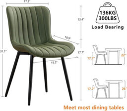 Dining Chairs Set Of 2 Faux Leather Modern Padded Seat With Metal Legs, Comfortable And Durable Kitchen, Office, Or Cafe Seating - thumbnail 9