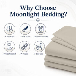 Moonlight Bedding 100% Cotton Hotel Quality Flat Bed Sheet, Top Sheet For  Guest House, Spa & Airbnb (Cream, King, 270X298 Cm) - thumbnail 4