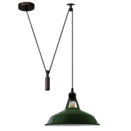 Modern Green Pendant Light Kitchen Islands Long Metal Shade Hanging Light With 2M Wire Cord For Modern For Indoor - thumbnail 1