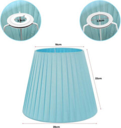 Light Blue Fabric Coolie Lampshade 2-Pack Ceiling Light Shades With A60 Led Bulbs - thumbnail 3