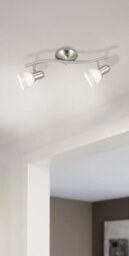 Elegant 2 Pack Satin Nickel Wall Lights With White Glass Shades - E14 40W Sconces - thumbnail 3