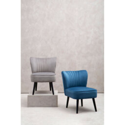 Orsina Grey Velvet Chair, Curved Back Accent Chair, Easy To Assemble Borg Chair, Comfy Office Chair - thumbnail 8