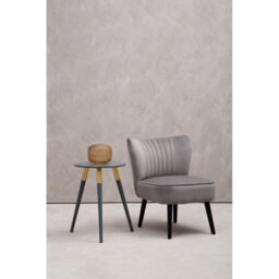 Orsina Grey Velvet Chair, Curved Back Accent Chair, Easy To Assemble Borg Chair, Comfy Office Chair - thumbnail 5