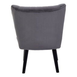 Orsina Grey Velvet Chair, Curved Back Accent Chair, Easy To Assemble Borg Chair, Comfy Office Chair - thumbnail 4