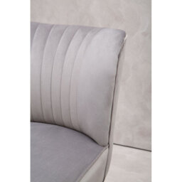 Orsina Grey Velvet Chair, Curved Back Accent Chair, Easy To Assemble Borg Chair, Comfy Office Chair - thumbnail 6