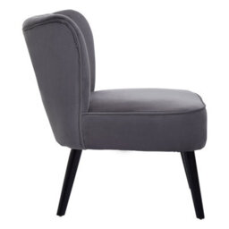 Orsina Grey Velvet Chair, Curved Back Accent Chair, Easy To Assemble Borg Chair, Comfy Office Chair - thumbnail 3