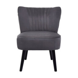 Orsina Grey Velvet Chair, Curved Back Accent Chair, Easy To Assemble Borg Chair, Comfy Office Chair - thumbnail 2