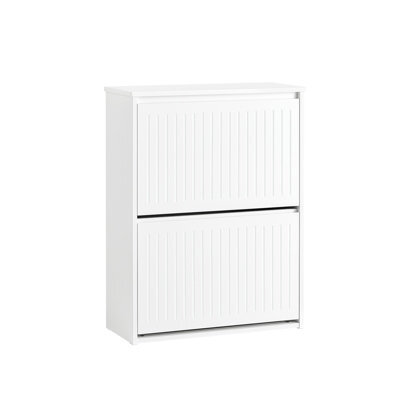 Sobuy Fsr165-K-W, 2 Flip-Drawers Shoe Cabinet Shoe Rack Shoe Storage Cupboard,white,w61Xd26Xh81 - image 1