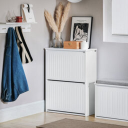 Sobuy Fsr165-K-W, 2 Flip-Drawers Shoe Cabinet Shoe Rack Shoe Storage Cupboard,white,w61Xd26Xh81 - thumbnail 8
