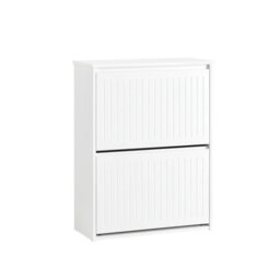 Sobuy Fsr165-K-W, 2 Flip-Drawers Shoe Cabinet Shoe Rack Shoe Storage Cupboard,white,w61Xd26Xh81 - thumbnail 1