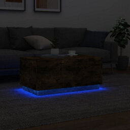 Berkfield Coffee Table With Led Lights Smoked Oak 90X50X40 Cm - thumbnail 5
