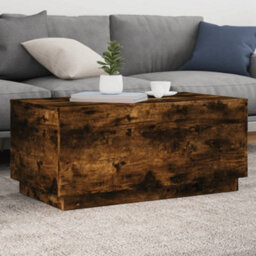 Berkfield Coffee Table With Led Lights Smoked Oak 90X50X40 Cm - thumbnail 1