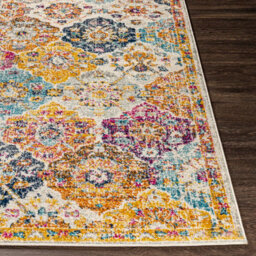 Livabliss Round Harput-Vintage Orange Blue Beige Grey Traditional Boho Living Dining Bedroom Rug 160 X 160 Cm Easy Care, Non Shedding - thumbnail 5