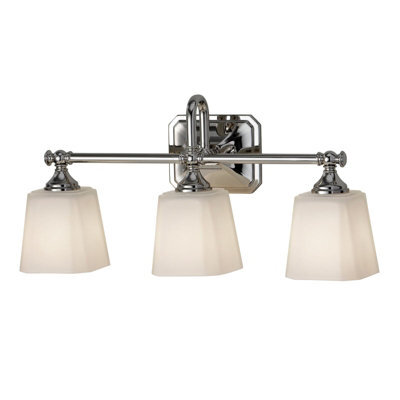 Stylish Ip44 3 Bulb Wall Light With Opal Etched Glass Shade And Polished Chrome Finish - image 1