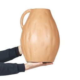 Wyld And Coco Terranest Handmade Terracotta Vase 40Cm Beige - Traditional Design - thumbnail 3